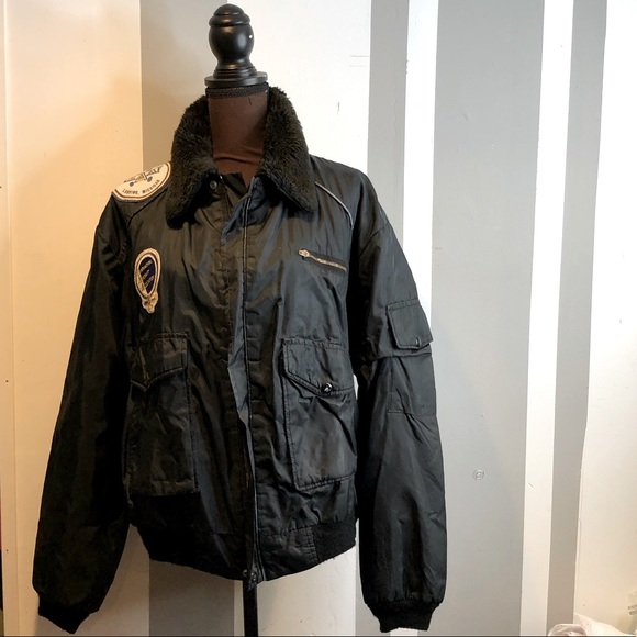 Vintage Bomber jacket w patches. Aeronautical 1980 - Picture 1 of 13
